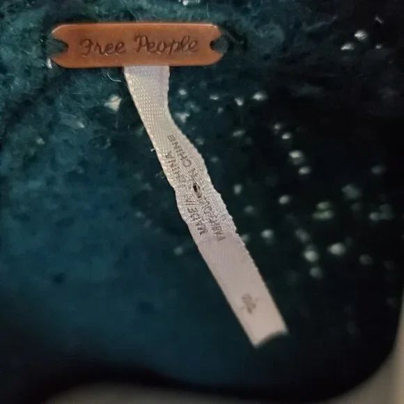 FP Free People Once In A Lifetime Cardigan Size S Frayed Green Longline Sweater - Picture 9 of 12